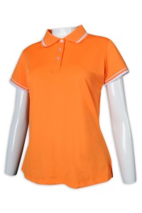 P1181 製作女裝Polo恤 衫底開叉 Polo恤專門店    橙色